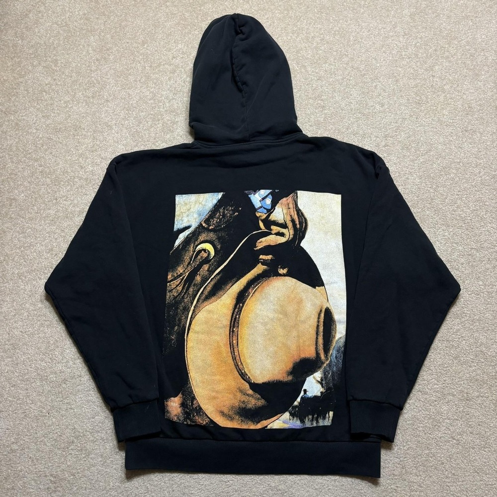 Zach Bryan Hoodie Sweatshirt Mens Small Black Quittin Time Tour Cowboy Country